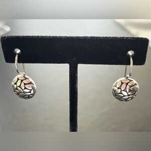 Sterling Silver drop hoop earrings